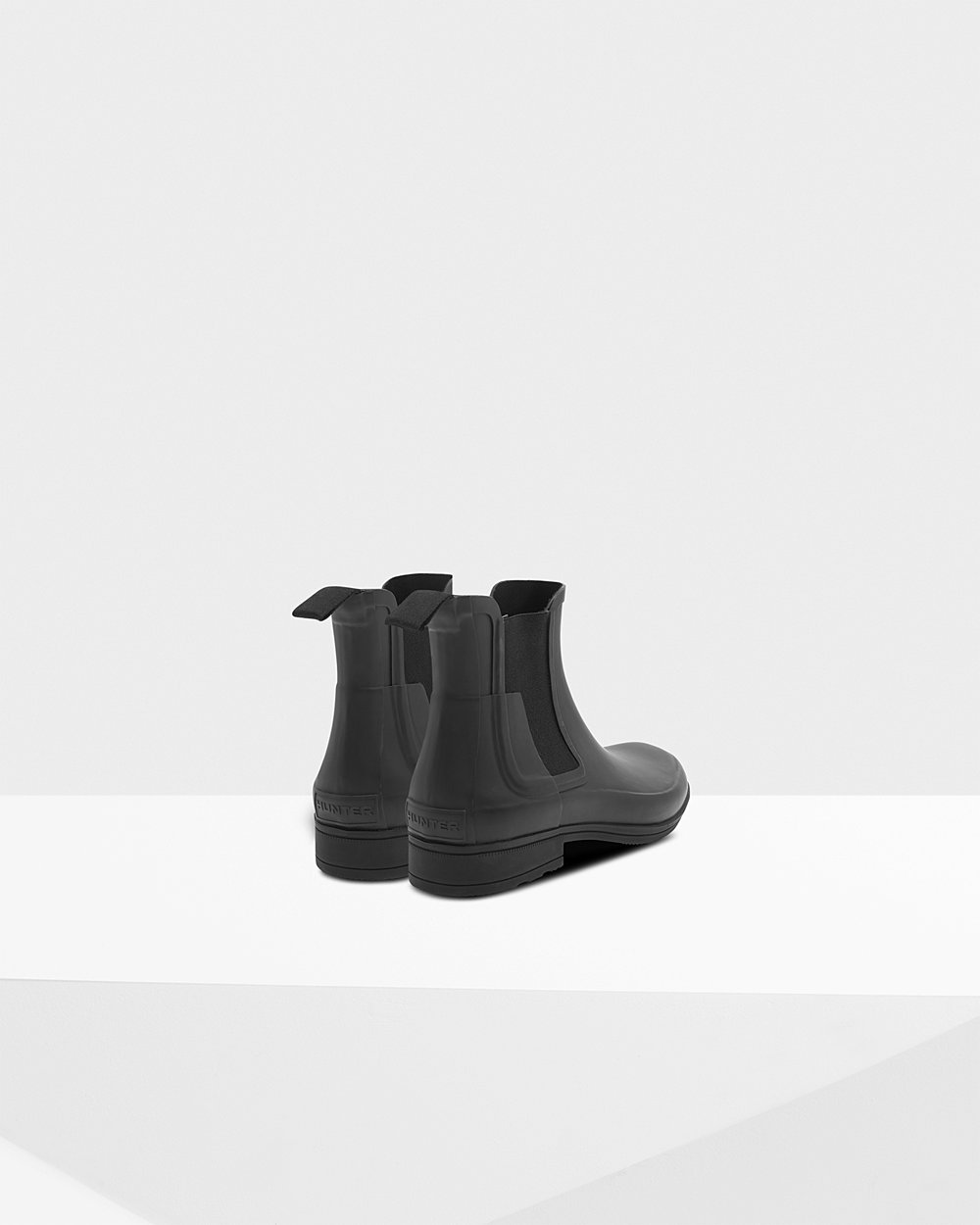 Men Hunter Refined Slim Fit | Chelsea Boots Black | NZ-83697-YGBD